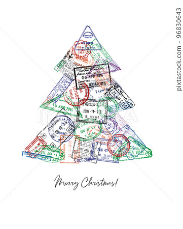 Passport stamp Christmas Tree poster 96830643