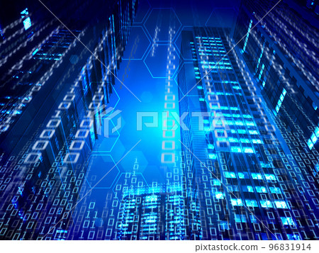 Skyscraper, big city, data communication image background material 96831914