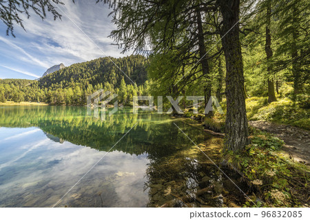 Alpine Lake Palpuogna at Albula Pass in Graubunden alps, Grisons, Switzerland Alpine Lake Palpuogna at Albula Pass in Graubunden alps, Grisons, Switzerland 96832085