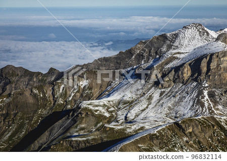 Top of the Schilthorn and view of Bernese Swiss alps, Switzerland Top of the Schilthorn and view of Bernese Swiss alps, Switzerland 96832114