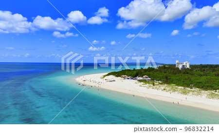 沖繩宮古島與那霸前濱海灘無人機航拍 96832214