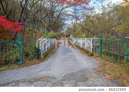Former Ashio Municipal Motoyama Elementary School In front of the school building Autumn scenery Former Ashio Municipal Motoyama Elementary School In front of the school building Autumn scenery 96832999