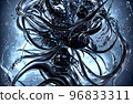 Abstract background. Flower underwater. Black Roses. 3d 96833311