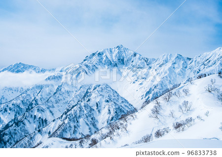 Winter Tomi Ridge Trekking (View of Mt. Kashima Yarigatake from the summit of Mt. Kotomi) Winter Tomi Ridge Trekking (View of Mt. Kashima Yarigatake from the summit of Mt. Kotomi) 96833738