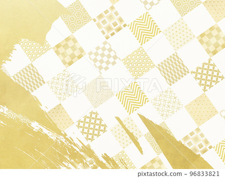 金色抽像畫筆描邊和方格圖案 金色抽像畫筆描邊和方格圖案 96833821