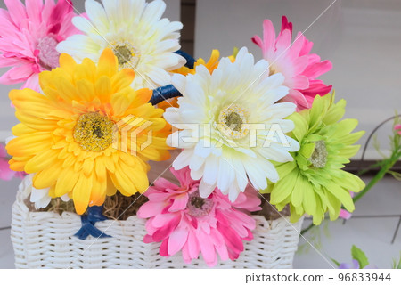colorful table flowers colorful table flowers 96833944