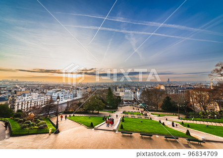 Paris at Dawn Winter Scenery 96834709