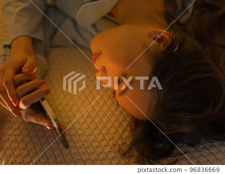 woman staying up late woman staying up late 96836669