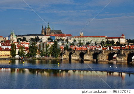 Prague old town cityscape on charles bridge 96837072