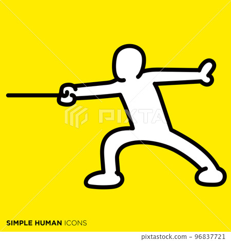 Simple human icon series "Explainer, fencing" 96837721