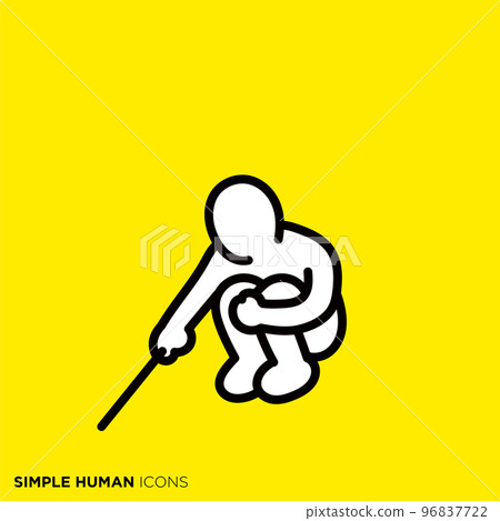 A series of simple human icons, "those who are timid, those who show their bottom" A series of simple human icons, "those who are timid, those who show their bottom" 96837722