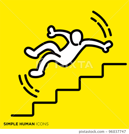 Simple Human Icon Series "People Falling Down Stairs" Simple Human Icon Series "People Falling Down Stairs" 96837747