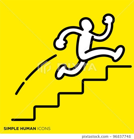 Simple human icon series "People running up the stairs" Simple human icon series "People running up the stairs" 96837748