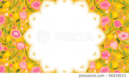 Asian-style bright floral frame/background material (horizontal orientation 16:9) Asian-style bright floral frame/background material (horizontal orientation 16:9) 96839015