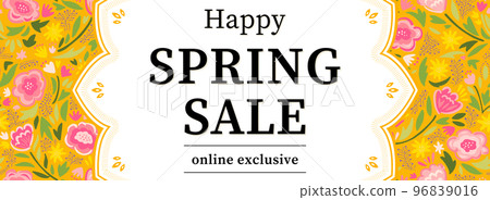 Asian-style bright floral frame/background material/with sample text (horizontal for banners) Asian-style bright floral frame/background material/with sample text (horizontal for banners) 96839016