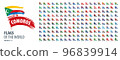 A set of vector icons with flags of countries and with the inscription made in 96839914