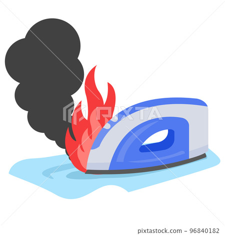 起火原因 熨斗上留下的插圖 起火原因 熨斗上留下的插圖 96840182