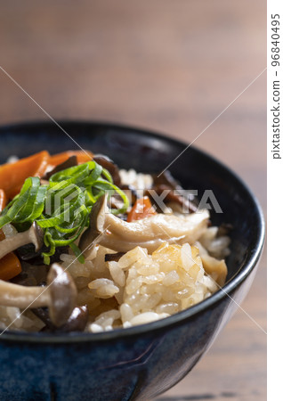 Mushrooms rice cooked 96840495