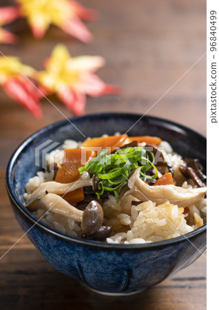 Mushrooms rice cooked 96840499