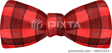 cute check striped ribbon hair bow tie watercolour illustration cute check striped ribbon hair bow tie watercolour illustration 96841014