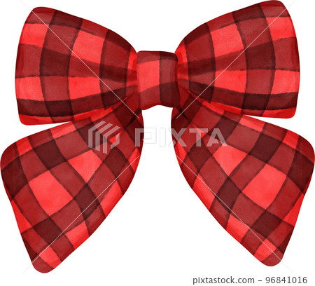 cute check striped ribbon hair bow tie watercolour illustration cute check striped ribbon hair bow tie watercolour illustration 96841016