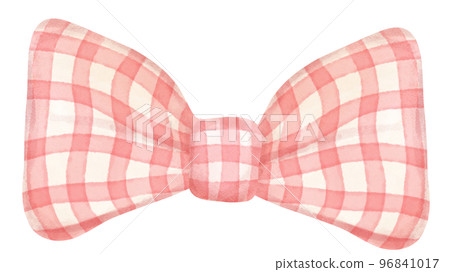 cute check striped ribbon hair bow tie watercolour illustration cute check striped ribbon hair bow tie watercolour illustration 96841017