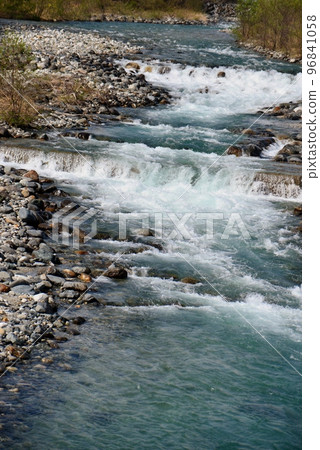 Himekawa river with melted snow Himekawa river with melted snow 96841058