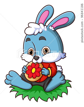 Cute Rabbit Holding Red Envelope Chinese Stock Vector (Royalty