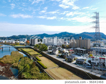 Kagamigawa, Kochi City by drone 96841468