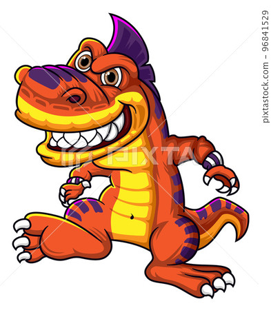 Dinosaur character with happy pose of illustration 96841529