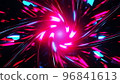 Flying through a tunnel with glowing pipes. Infinitely looped animation 96841613