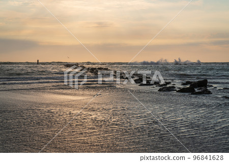 aerial view of adriatic sea at sunrise 96841628