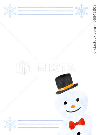 Simple snowman postcard template winter frame 96841802