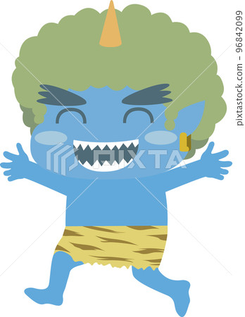 Ao Oni raises both hands with a smile Ao Oni raises both hands with a smile 96842099