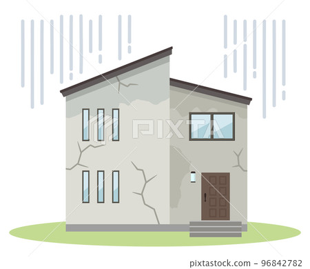 Illustration of a dilapidated and dirty house (no main line) 96842782