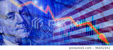 American stock market falling concept American stock market falling concept 96842842