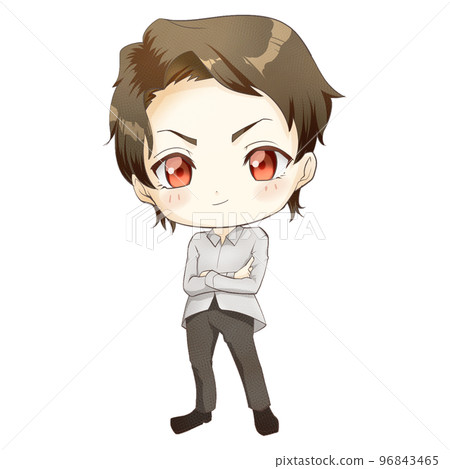 An anime character-style boy who is proud with his arms folded 96843465