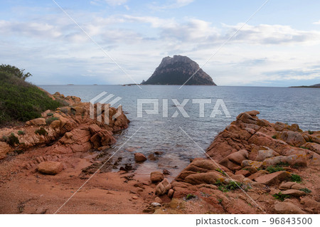 Beach on the Mediterranean Sea. Punta Don Diego, Sardinia, Italy. Background 96843500