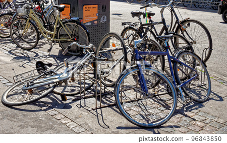 Bicycle parking on city street - Copenhagen - Denmark 96843850