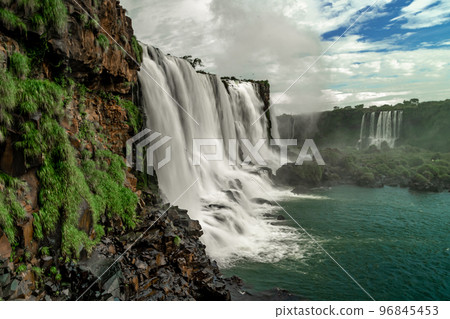 Iguazu Falls on the border of Brazil and Argentina in South America 96845453