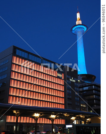 Kyoto Tower SAMURAI BLUE light up 96846051