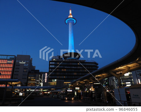 Kyoto Tower SAMURAI BLUE light up 96846055
