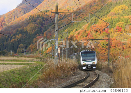 "Resort View Furusato" running on the Oito Line in autumn colors "Resort View Furusato" running on the Oito Line in autumn colors 96846133