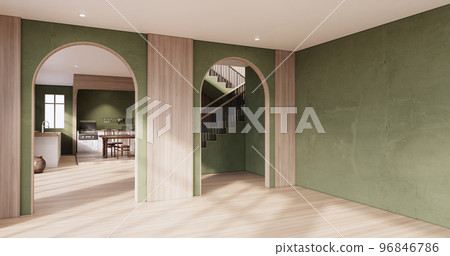 Empty - Clean green modern room japanese style. 96846786