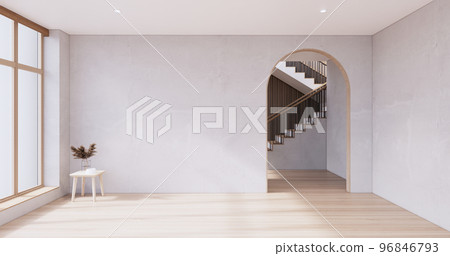 Muji style, Empty wooden room,Cleaning japandi room interior. 96846793