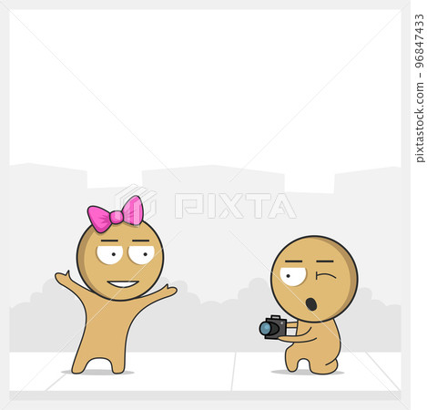 Man taking a picture of a girl 96847433