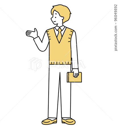 Illustration of a person guiding by hand Illustration of a person guiding by hand 96849892