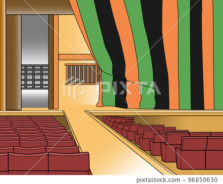 歌舞伎、花道、窗簾 歌舞伎、花道、窗簾 96850630