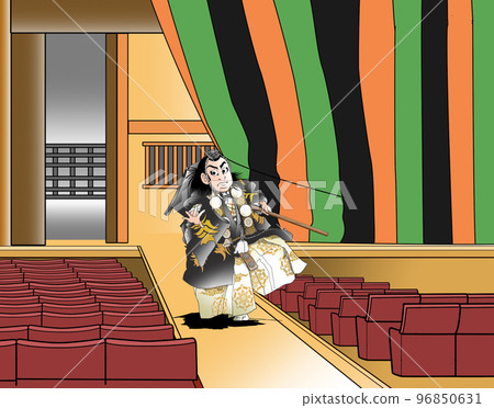 Kabuki, Hanamichi, Rokupo, Benkei, Kanjincho 96850631