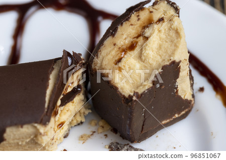 Sweet curd cheese made from milk with milk chocolate 96851067